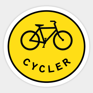 cycling cycler yellow circle Sticker